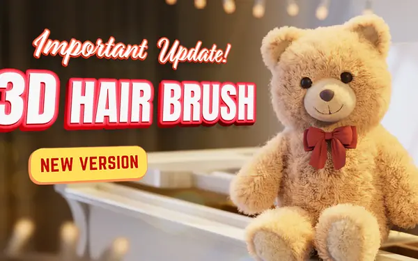 Blender Addon | 3D Hair Brush - Support new hair system | VFX Grace Blender preview by VFX Grace