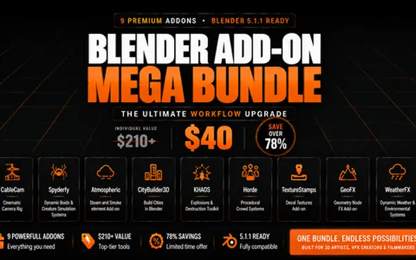 Blender Mega Legacy Add-On Bundle: 9 Add-ons Included Blender preview by LIGHTARCHITECT
