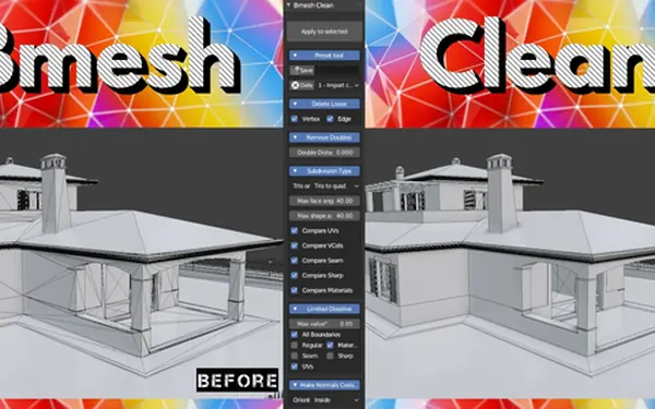 Bmesh Clean Add-on Blender preview by Andrew_D