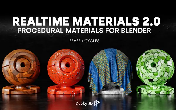 REALTIME MATERIALS FOR BLENDER Blender preview by Ducky 3D