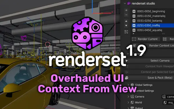Render Manager Addon Renderset Blender preview by polygoniq