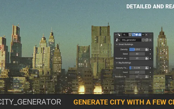 Simple City Generator Blender preview by Šime Bugarija